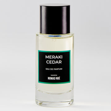 Meraki Cedar Eau de Parfum bottle Maison Nomad Noé
