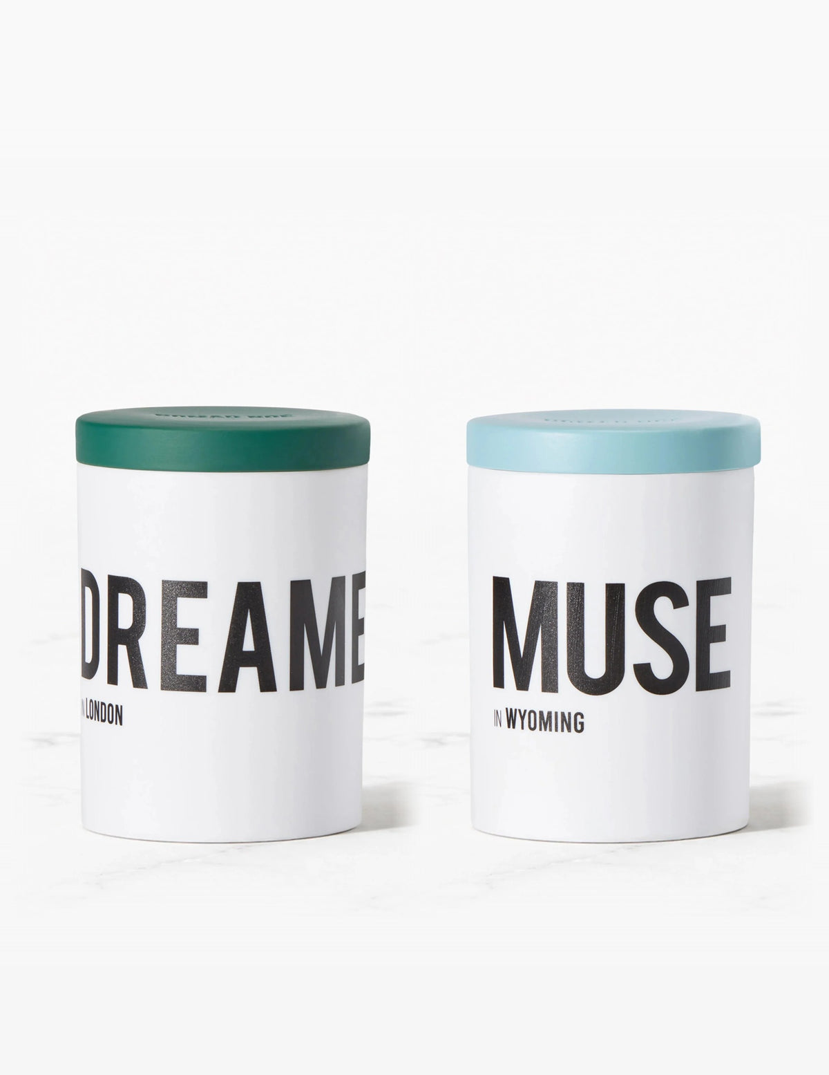 The Two Icons – Dreamer and Muse candles side by side, Nomad Noé