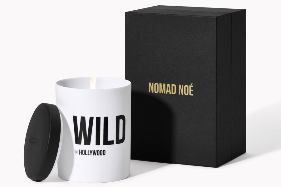 Black and white luxury scented candle oud